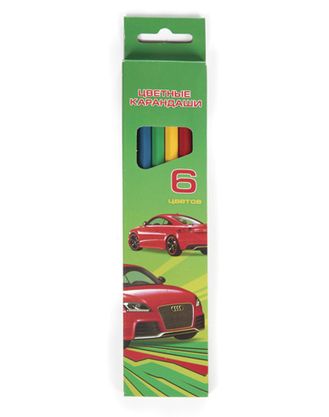 Карандаши цветные 6 цв Автопанорама