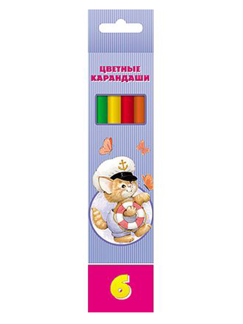 Карандаши цветные 6 цв