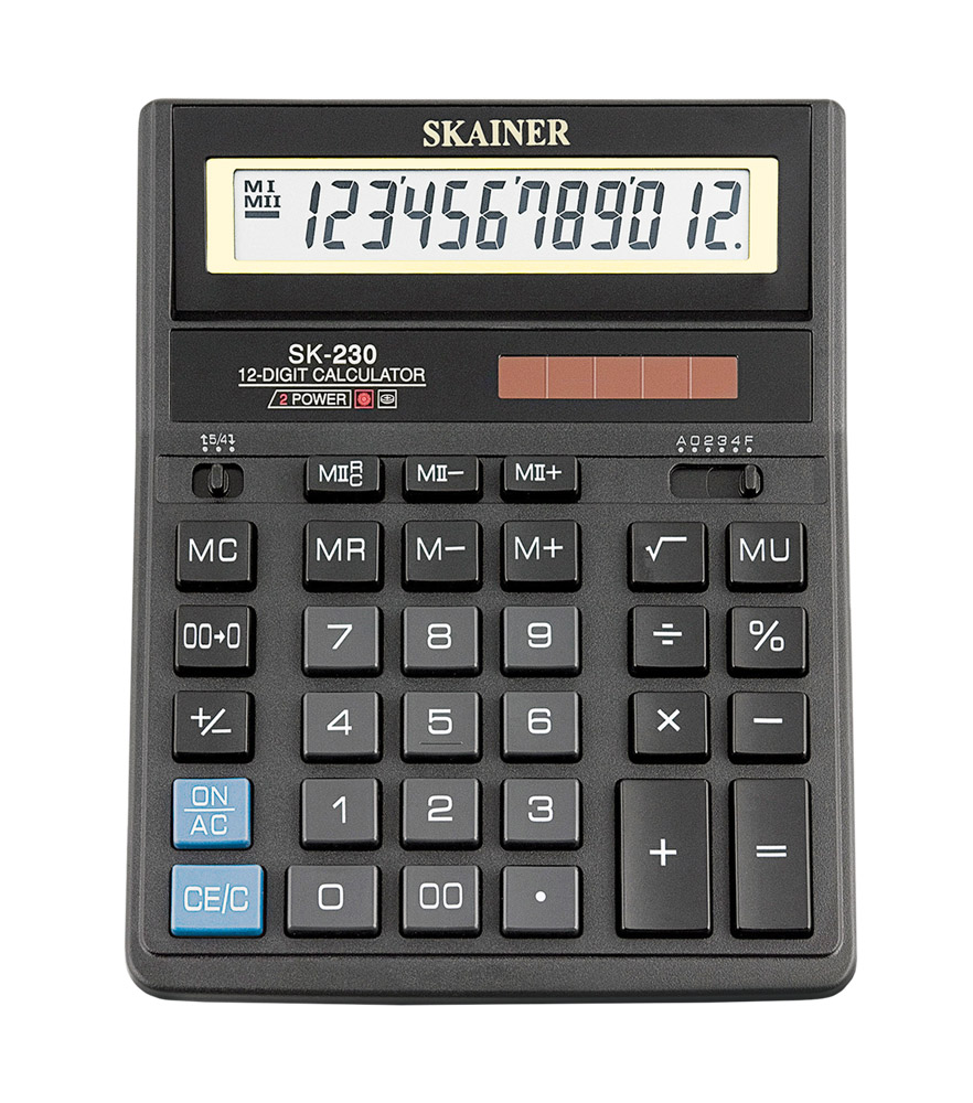 Калькулятор 12 разр. SKAINER черный
