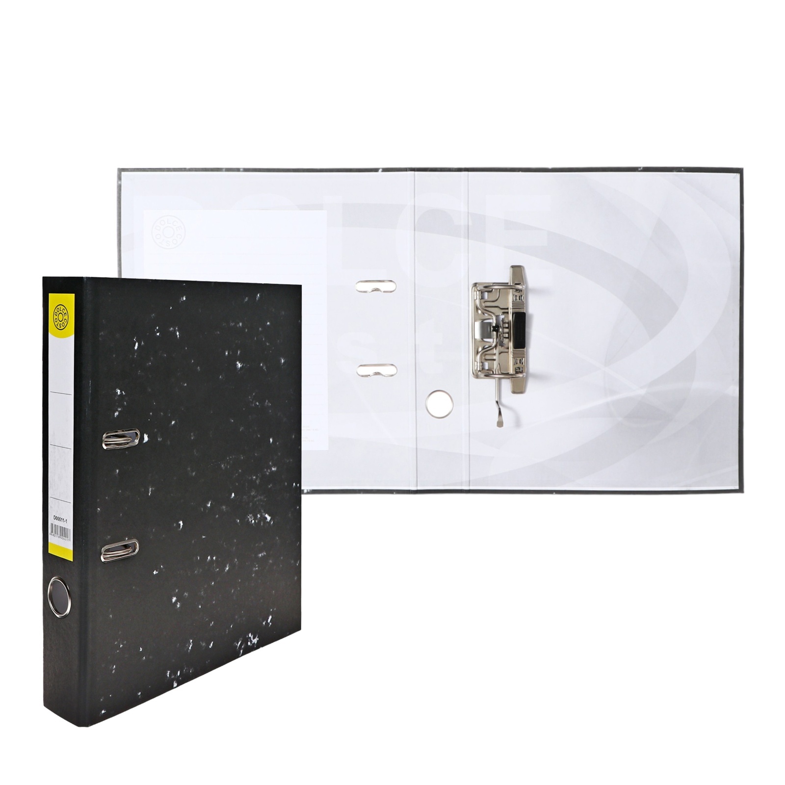 Папка-регистратор 50мм Эконом мрамор черный