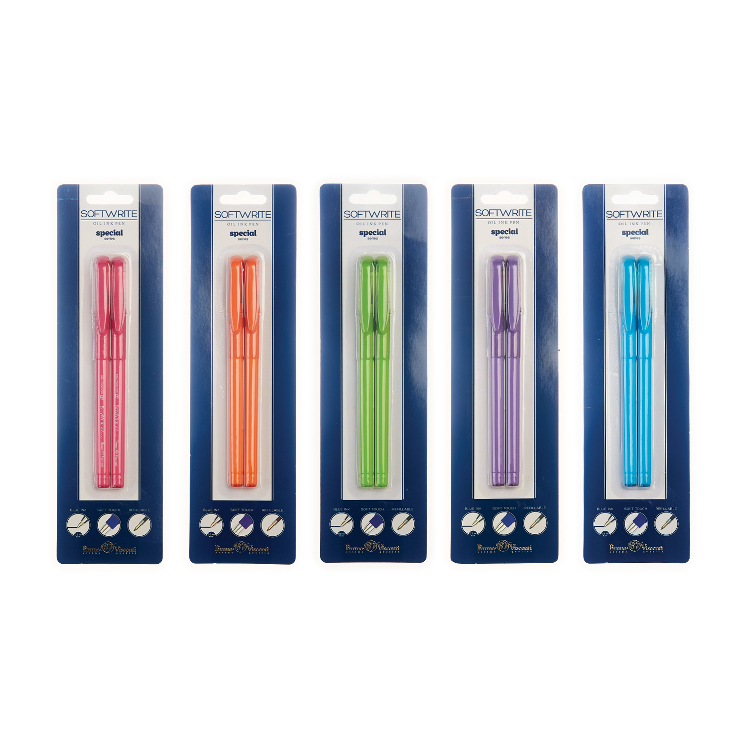 Ручки шариковые 2шт синие BV SoftWrite Special на масляной основе 0.5