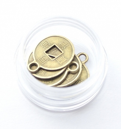 Творч Монетки с подвесом 15мм бронза 4шт