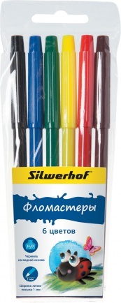 Фломастеры 6 цв Silwerhof Пластилиновая коллекция