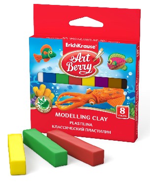 Пластилин 8 цв EK Artberry с Алоэ Вера 120гр.
