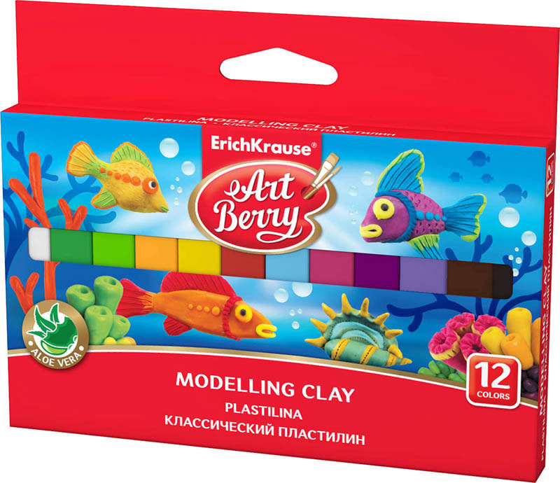 Пластилин 12 цв EK Artberry с Алоэ Вера 180гр
