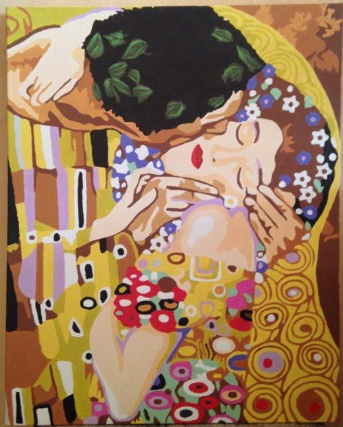 Картина по номерам 40*50 Г. Климт. Поцелуй