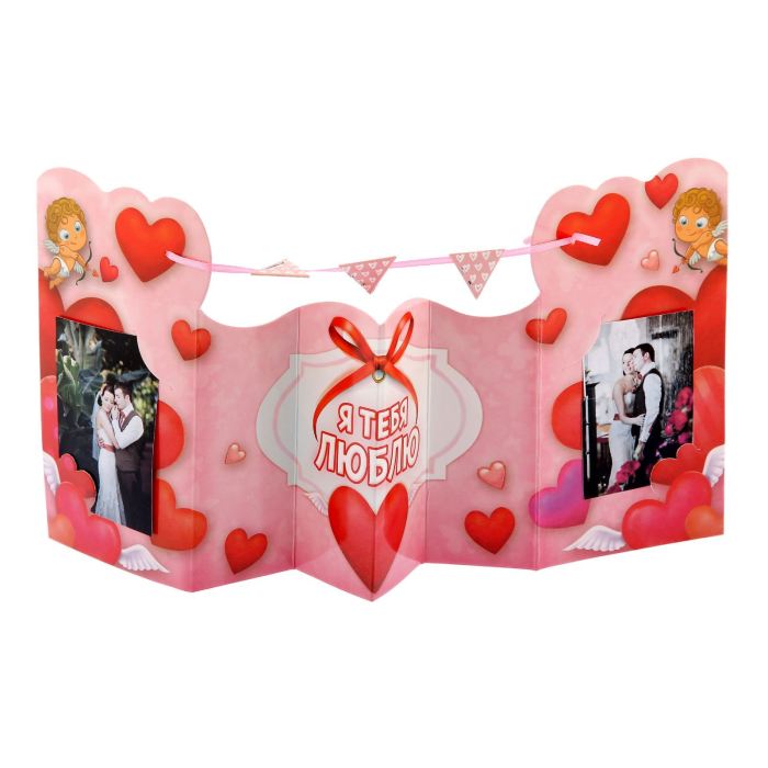 Фоторамка-открытка с лентой 40*19 Я тебя люблю