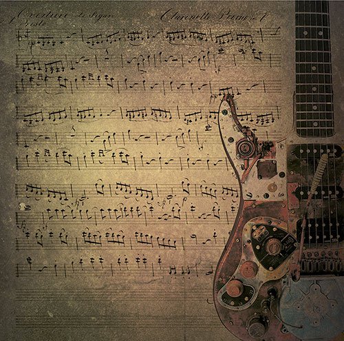 Творч Бумага д/скрап 30,5*30,5 Стимпанк Гитара