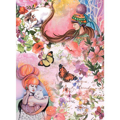 Творч Бумага для декупажа А3 25гр/м2 рисовая Нежность