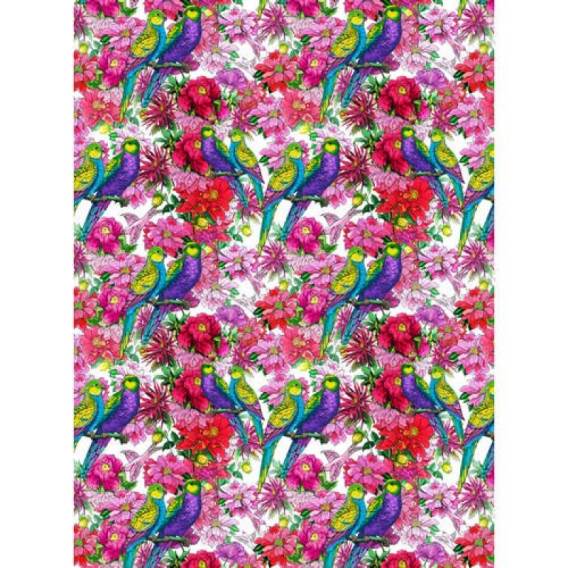 Творч Бумага для декупажа А3 25гр/м2 рисовая Попугаи