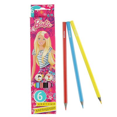 Карандаши цветные 6 цв Limpopo Barbie