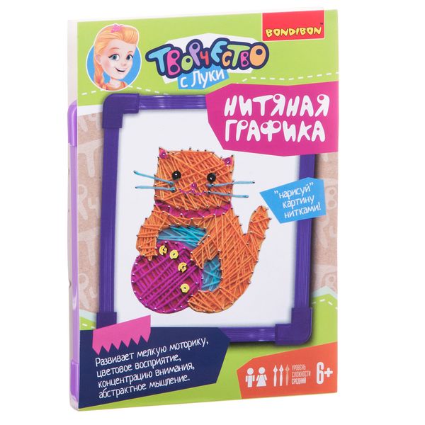 Творч Картина из ниток Котенок