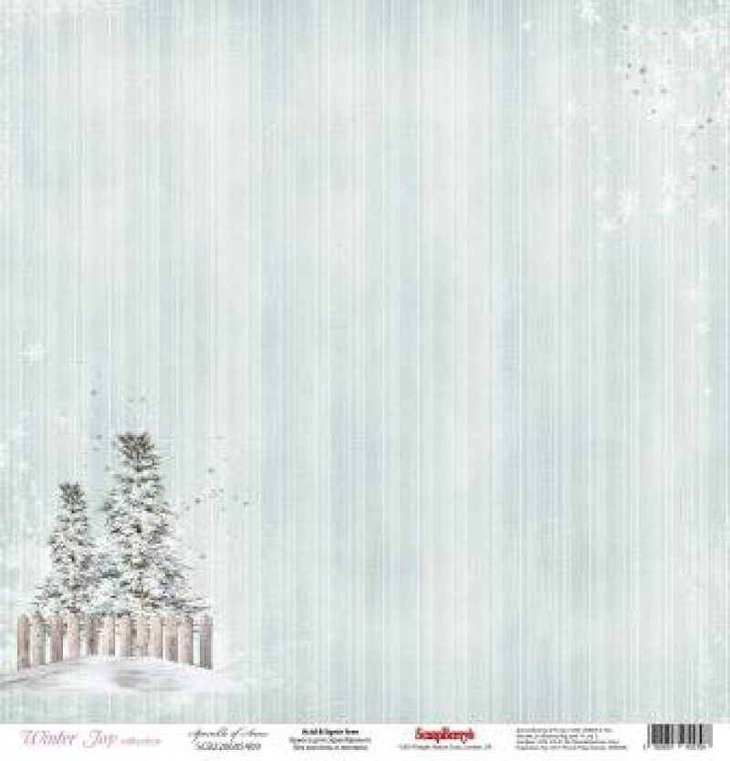 Бумага д/скрап НГ 30,5*30,5 Зимнее утро Снежный лес двусторон
