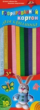 Картон для гофроквиллинга 10цв 10мм 60 полосок Зайчик