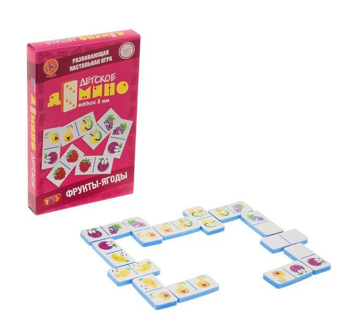 Игра АКЦИЯ19 Игр Домино Фрукты-ягоды мягк. 8мм