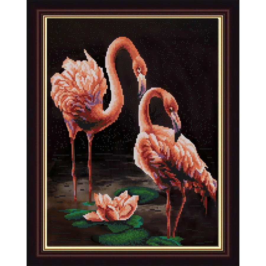 Творч Вышивка бисером Рисунок 29х39 Фламинго