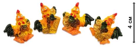 НГ Магнит Год путуха Петушок с монетками золотой слиточек маленький