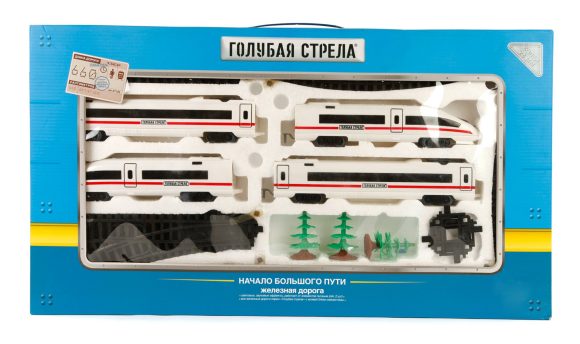 Железная дорога Голубая стрела Скоростной поезд, 39дет., свет,