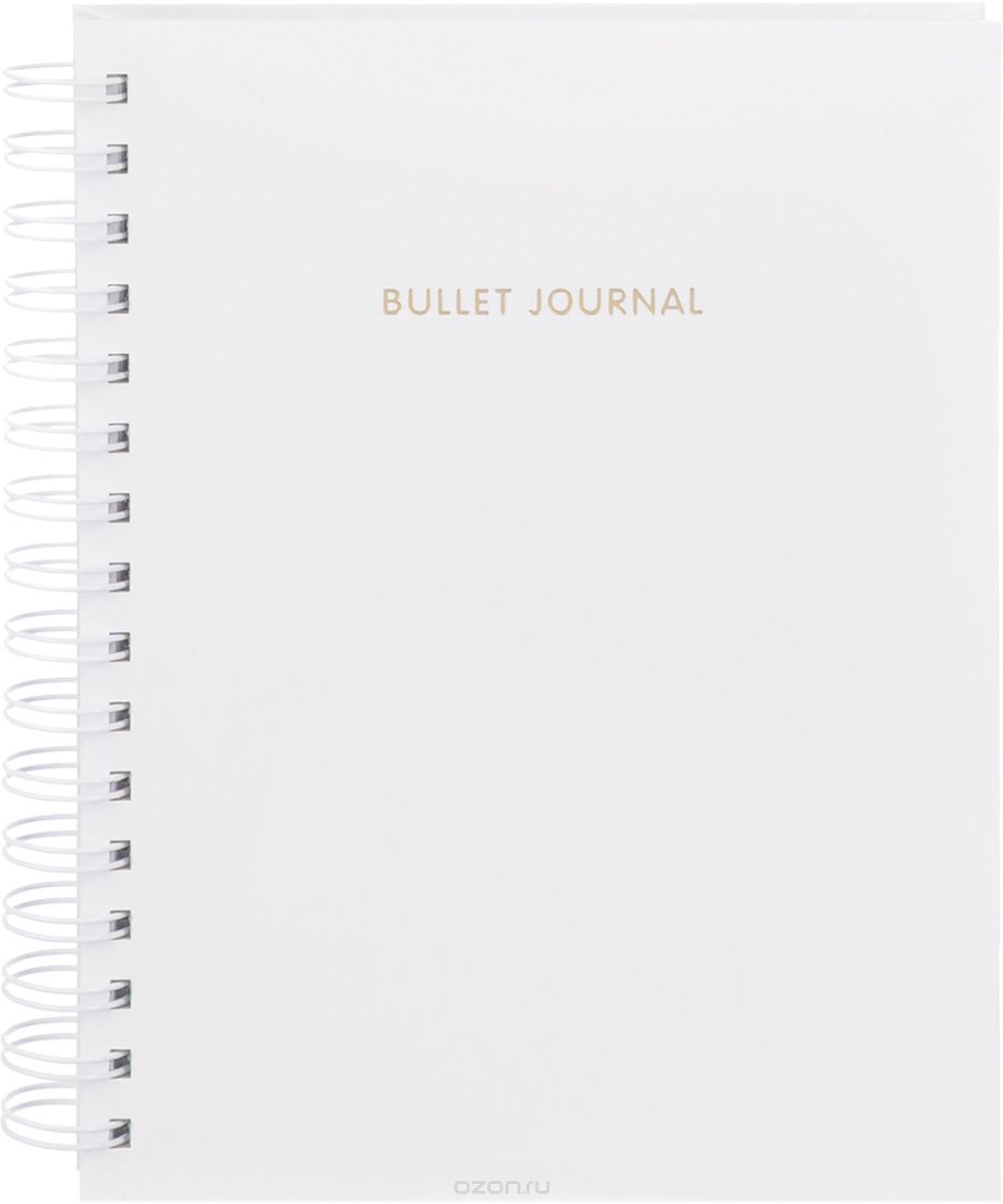 Зап. книжка А5 160л Блокнот в точку: Bullet journal (белый) спир