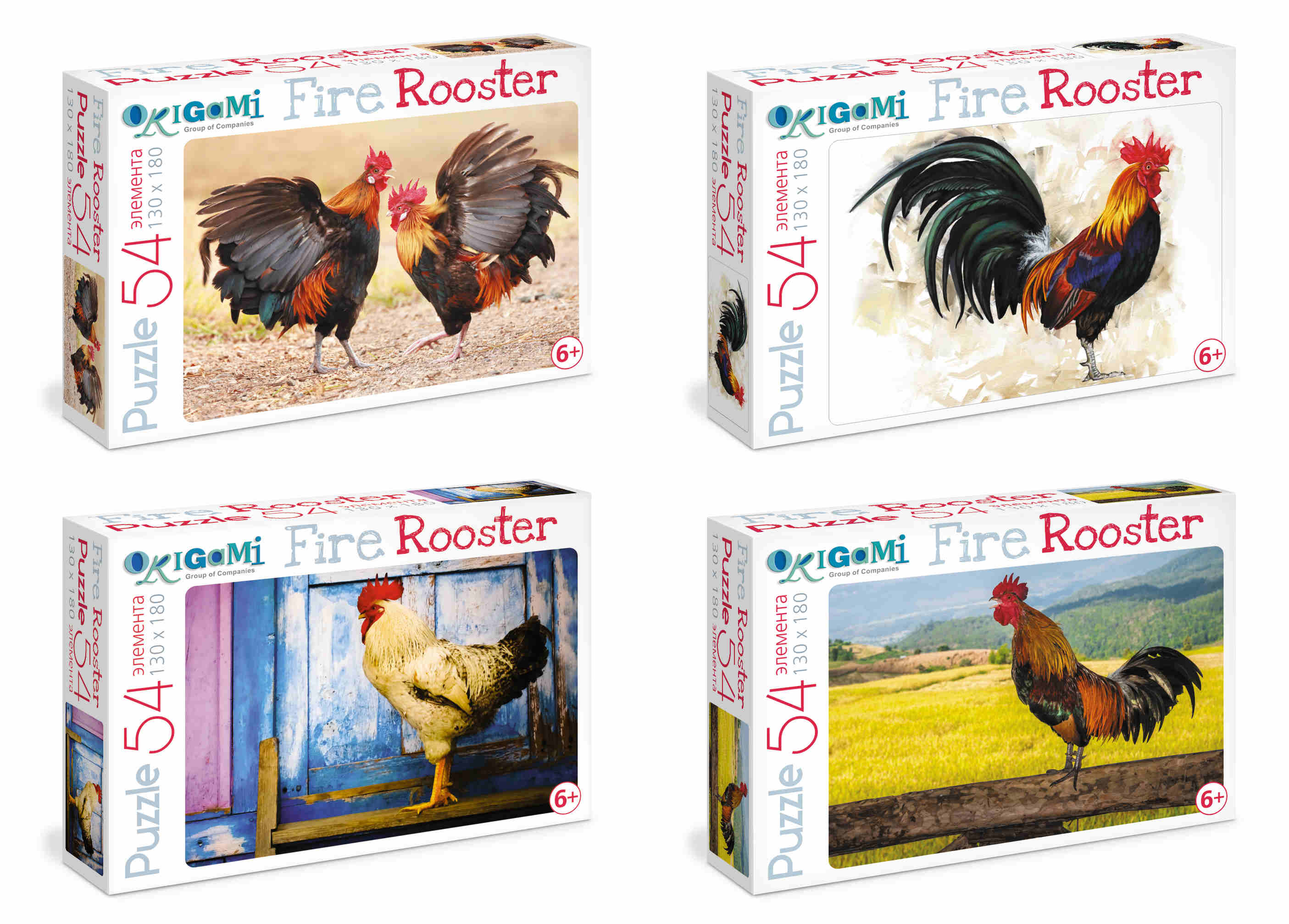 АКЦИЯ19 Пазл 54 FireRooster 02631 Яркие петухи