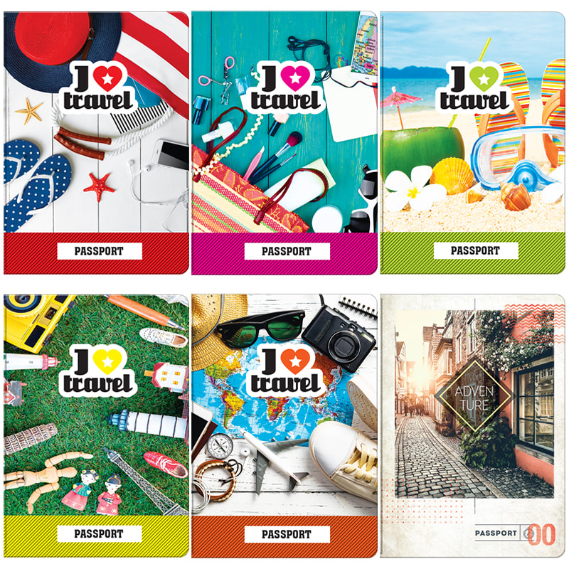 Обложка для паспорта ПВХ OS Путешествия ассорти