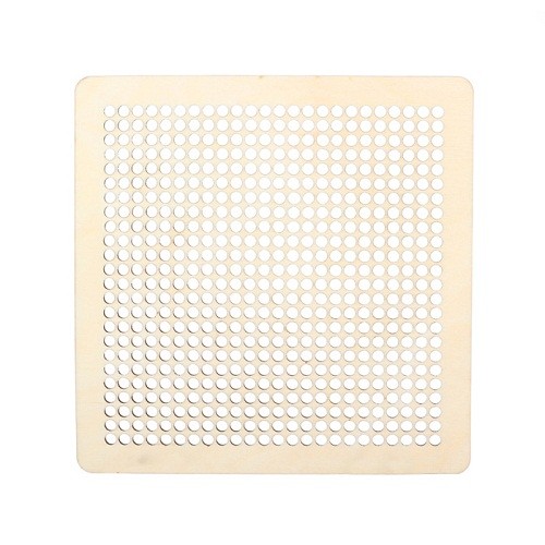 Творч Заготовка дерево Квадрат с перфорацией для вышивки и декора