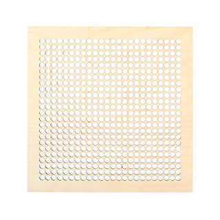 Творч Заготовка дерево Квадрат с перфорацией для вышивки и декора