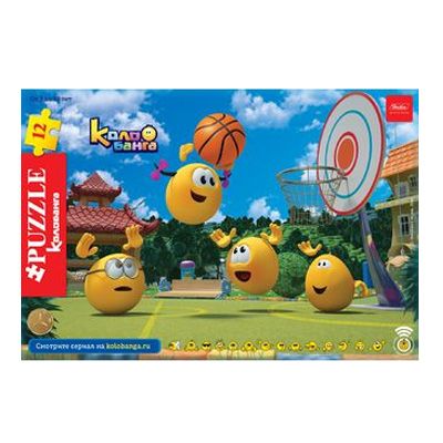 Пазл 12 Веселые смайлики (в рамке) волейбол