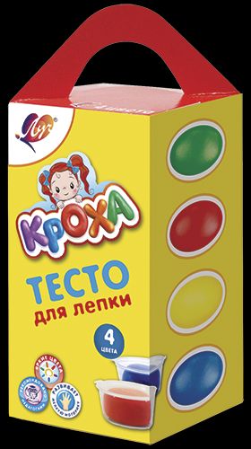 Тесто д/лепки 4цв Кроха 280гр
