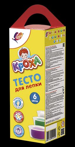 Тесто д/лепки 6цв Кроха 420гр