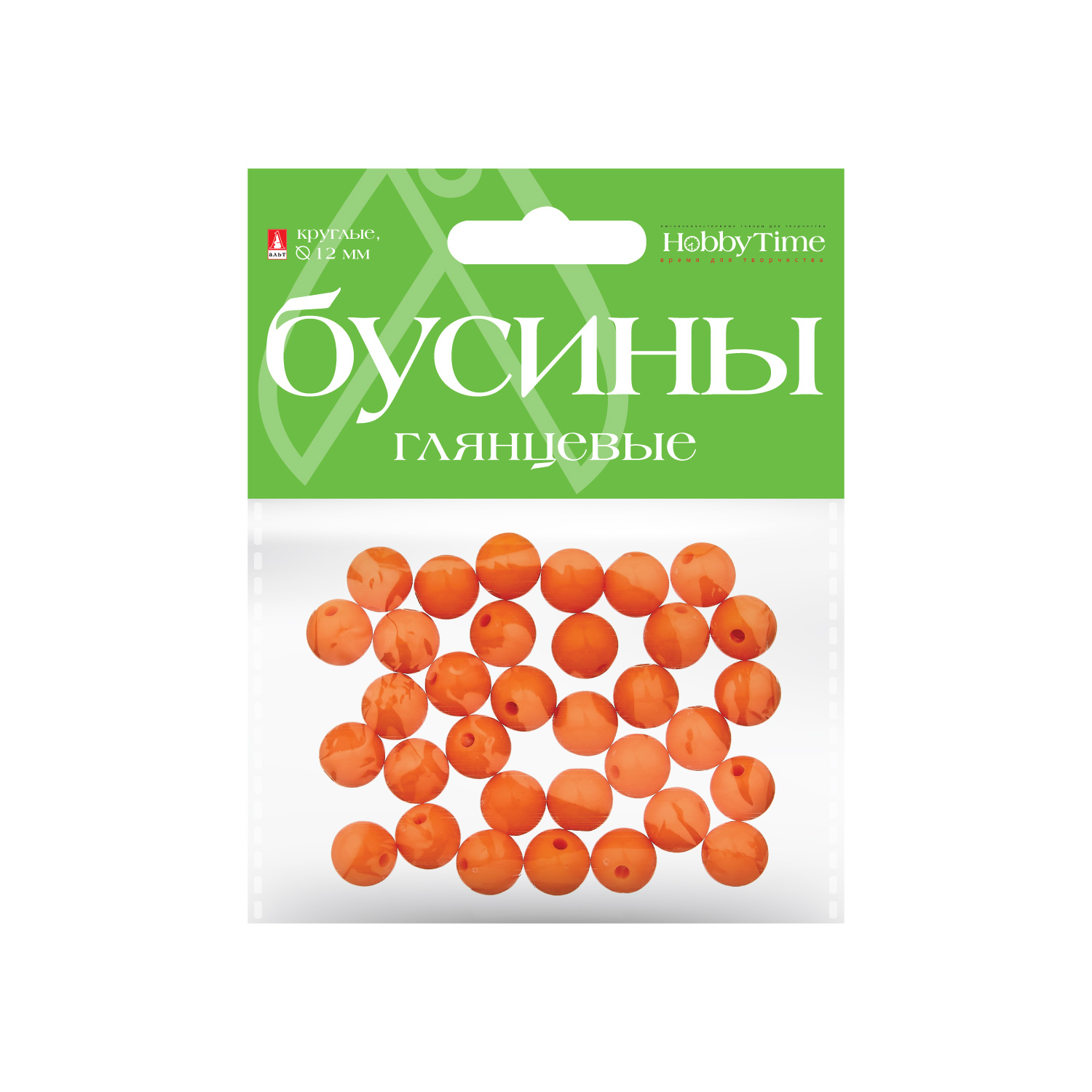 Творч Бусины круглые глянцевые 12мм 10цв