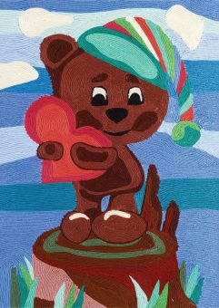 Творч Ниткография Медвежонок