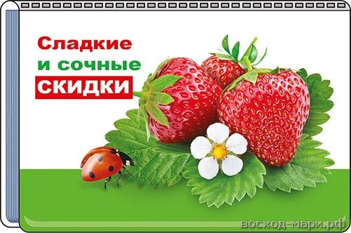 Визитница Сладкие и сочные скидки клубника
