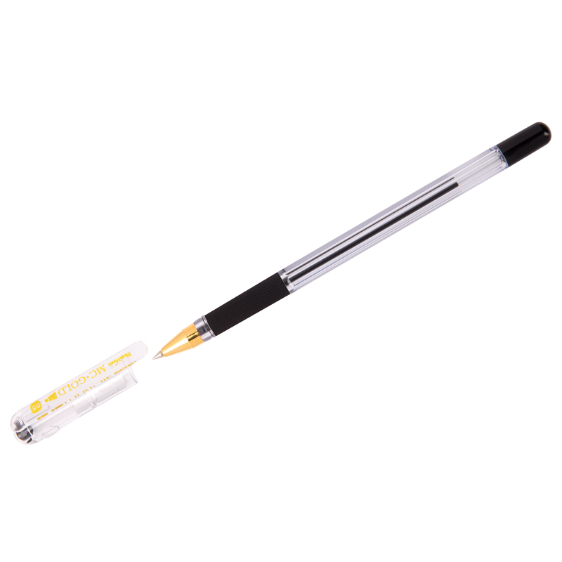 Ручка шариковая черная MC/GOLD 1мм резин. держ. 300
