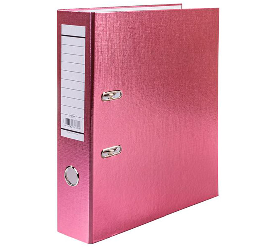 Папка-регистратор 70мм розовый бумвинил