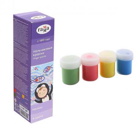 Краски пальчиковые 4цв EK Baby