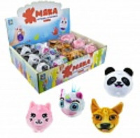 Жмяка-плюш с шариками, кот, панда, собака, единорог, 10см