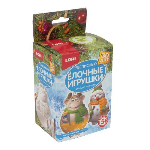 Творч Роспись елочных игрушек "Бычок и снеговик"