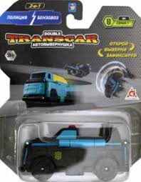 Трансформер Transcar 2в1: Полиция - Бензовоз, 8см