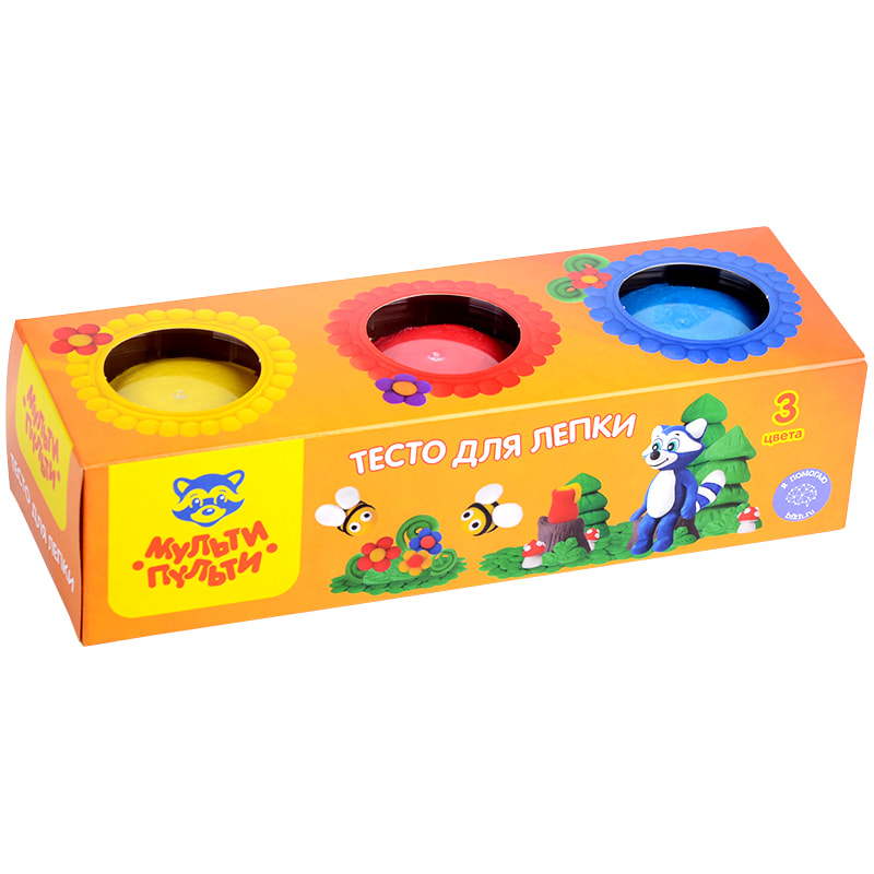 Творч Тесто д/лепки 3цв Енот на пасеке 90гр