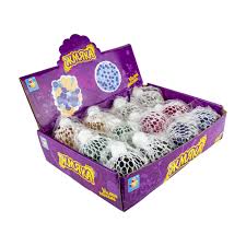 Жмяка в сетке с перламутровым гелем, 7см, 6 цв