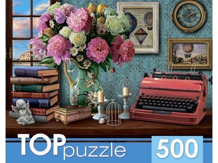 Пазл 500 Toppuzzle Натюрморт с печатной машинкой