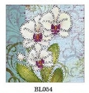Творч Набор для вышивания бисером 15x15 Белые орхидеи