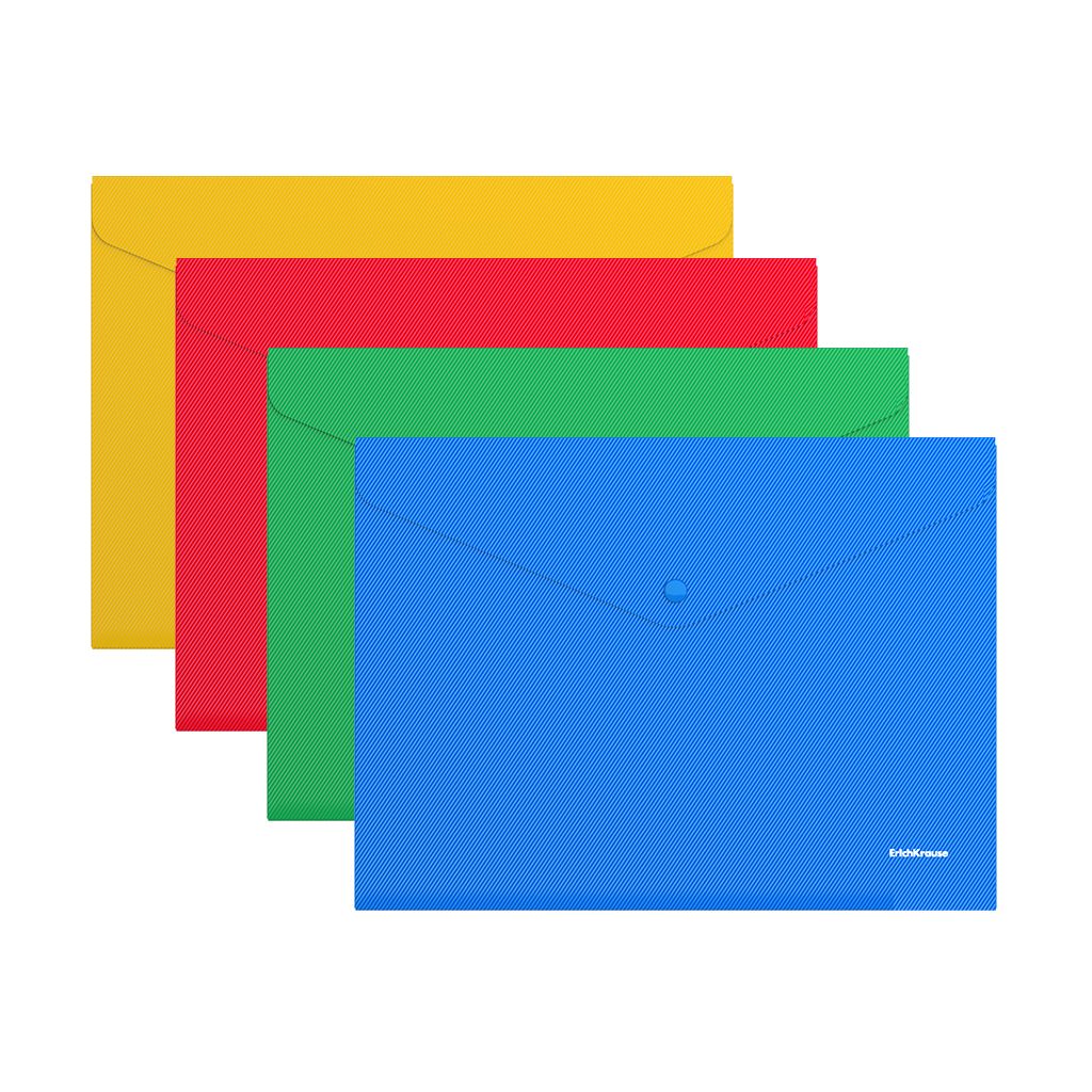 Папка-конверт А4 однотон ассорти