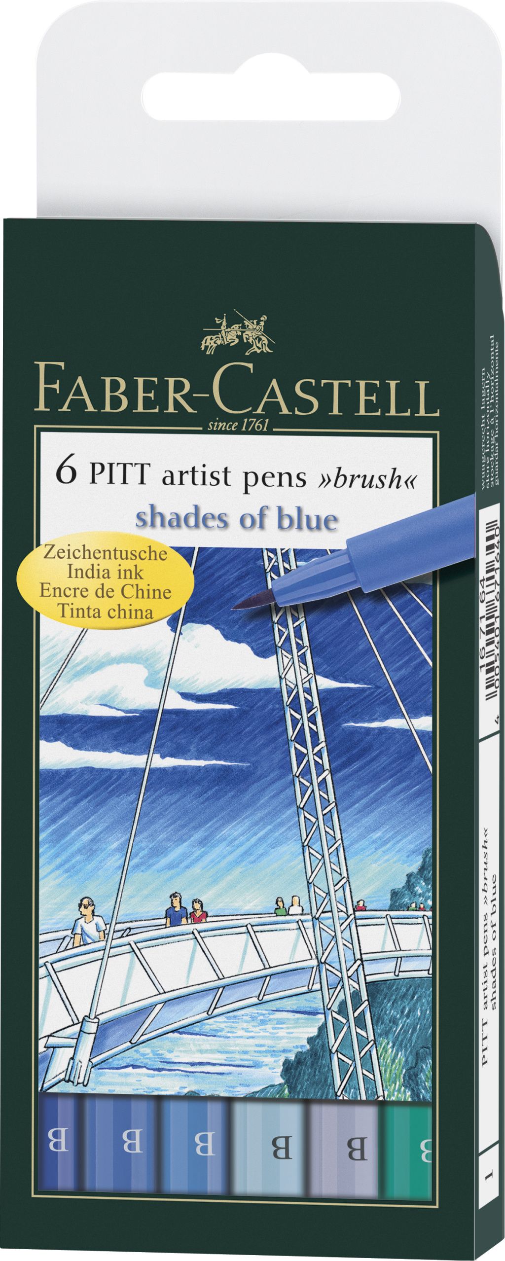 Ручки капиллярные 6 цв FC PITT Artist Pen оттенки синего