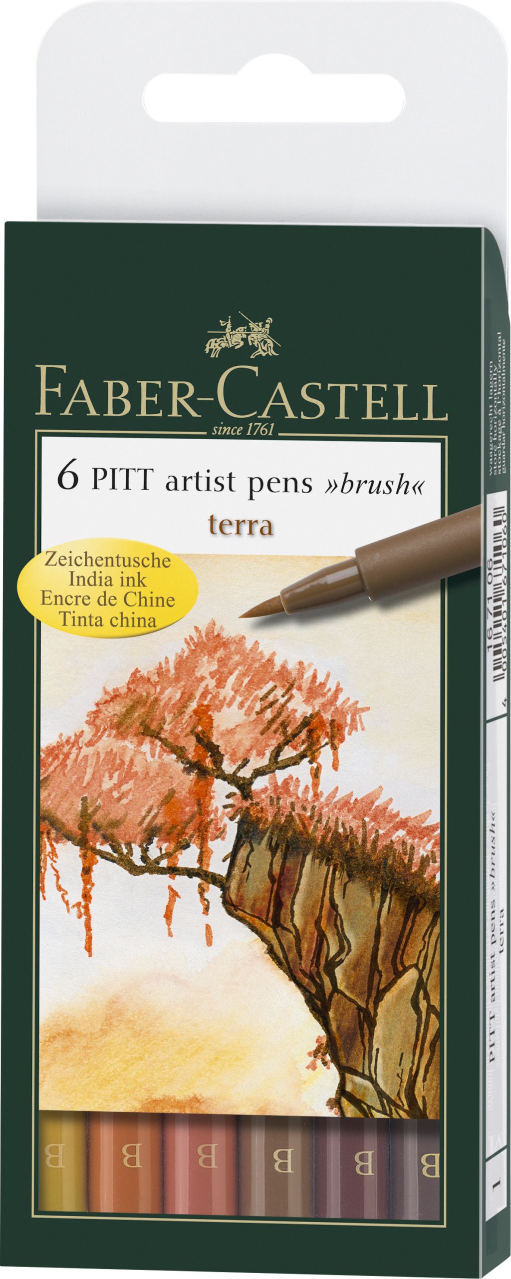 Ручки капиллярные 6 цв FC PITT Artist Pen натуральные оттенки