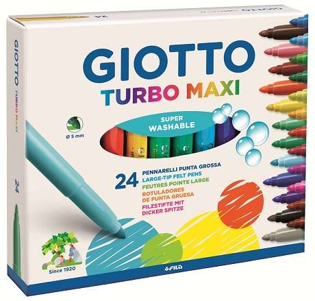 Фломастеры 24 цв Giotto Turbo Maxi утолщенные к/к