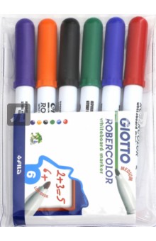 Маркеры д/доски 6шт Giotto Robecolor Whiteboard Medium пл/уп