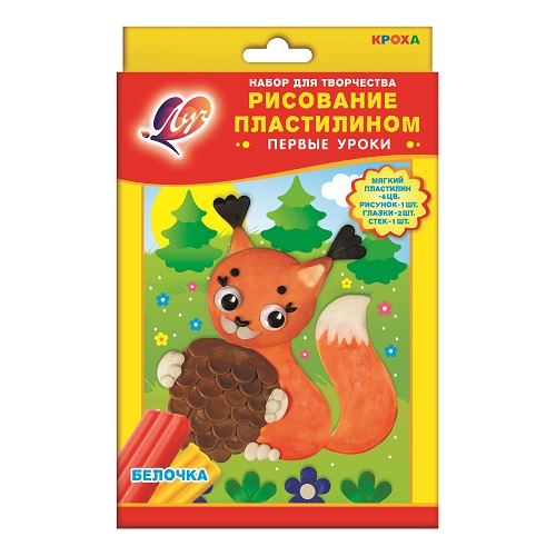 Рисование пластилином. Белочка