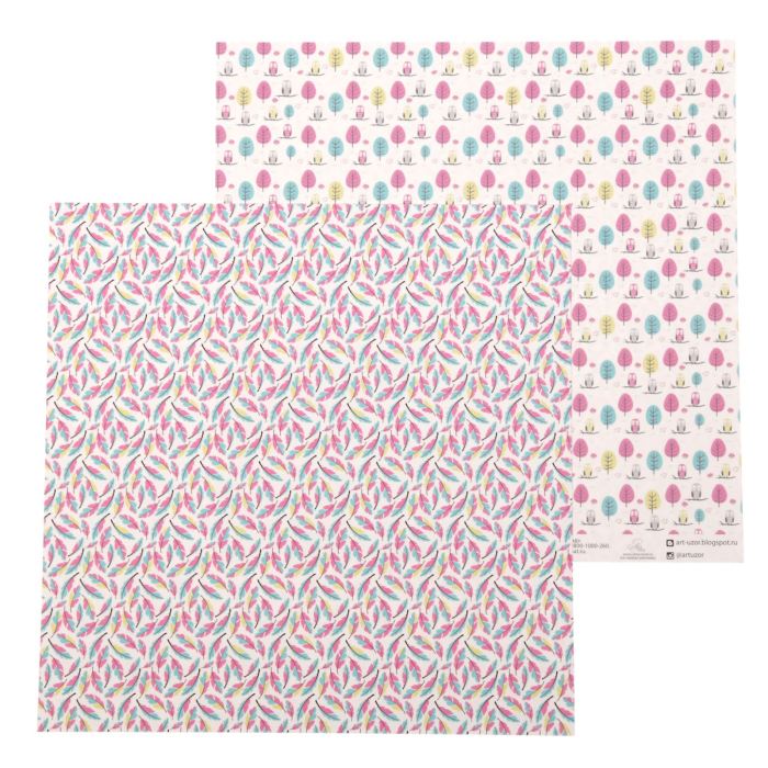 Творч Бумага д/скрап 30,5*30,5 Совушки